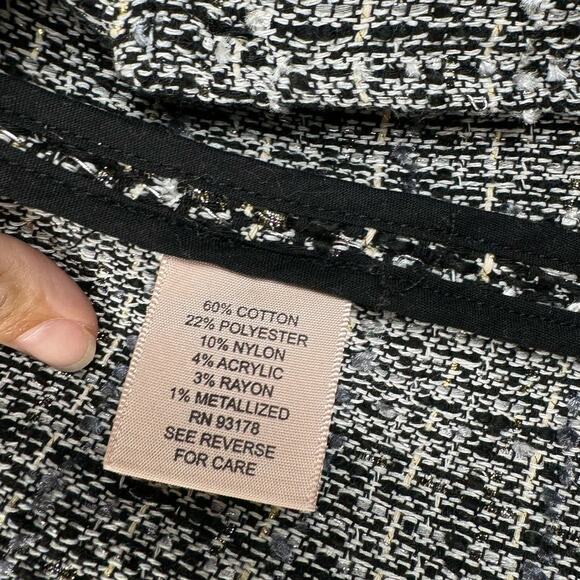 Philosophy Tweed Open Front Blazer Preppy Twee Timeless Work Office Classic S - Picture 4 of 8